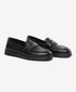 Greyder Women's Leather Moccasin Shoes In Black