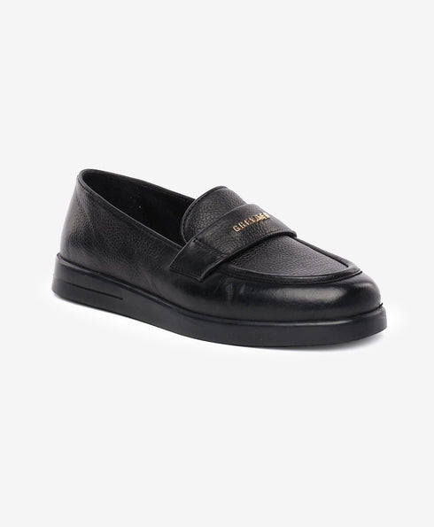 Greyder Women's Leather Moccasin Shoes In Black
