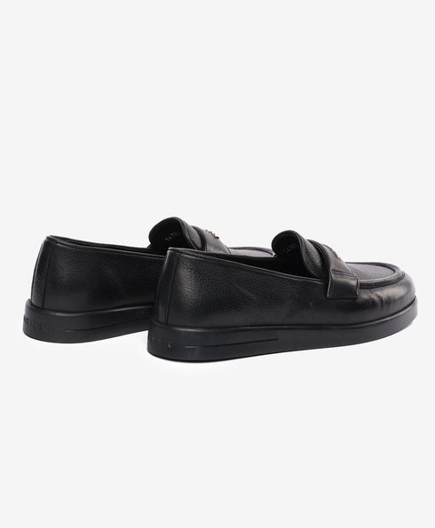 Greyder Women's Leather Moccasin Shoes In Black