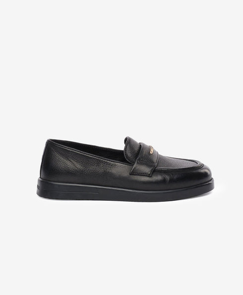 Greyder Women's Leather Moccasin Shoes In Black