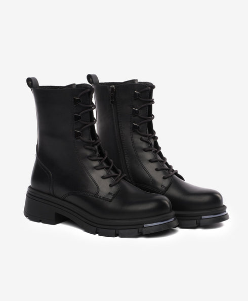 Greyder Women's Military Style Boots In Black