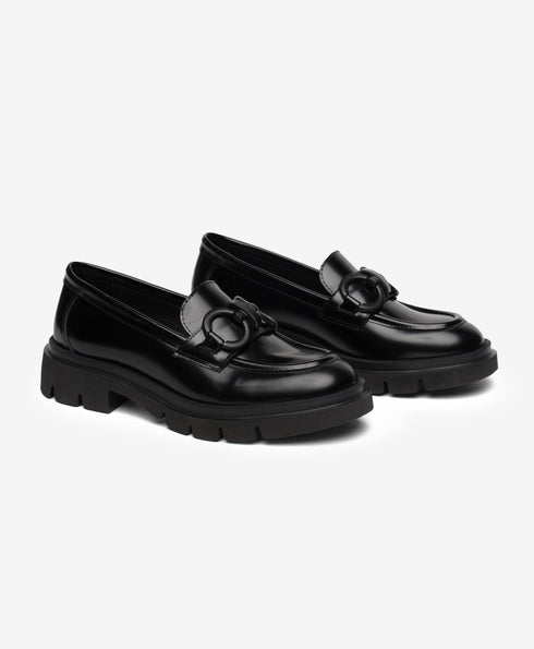 Greyder Women's Modern Moccasin Shoes in Black