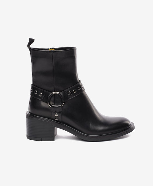 Greyder Women's Straped Leather Boots in Black