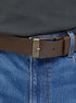 Lee Logo Buckle Belt In Dark Brown - Rodeo In