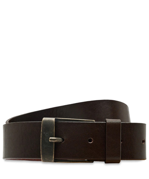 Lee Logo Buckle Belt In Dark Brown - Rodeo In