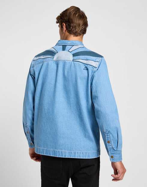 Lee Men's 2 Pocket Overshirt In Light Wash