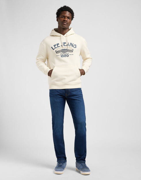 Lee Men's Big Logo Hoodie in Ecru