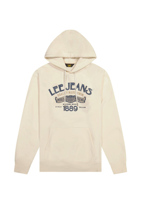Lee Men's Big Logo Hoodie in Ecru