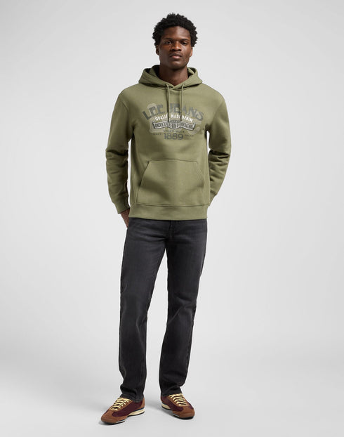 Lee Men's Big Logo Hoodie in Mercantile Green