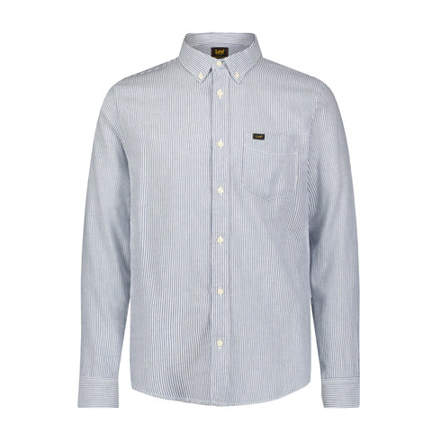Lee Men's Button Down Shirt In Blue Stripe