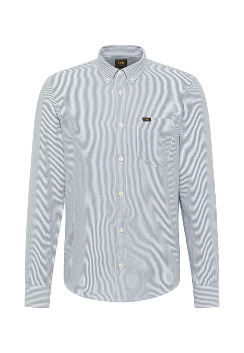 Lee Men's Button Down Shirt In Blue Stripe