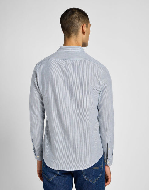 Lee Men's Button Down Shirt In Blue Stripe