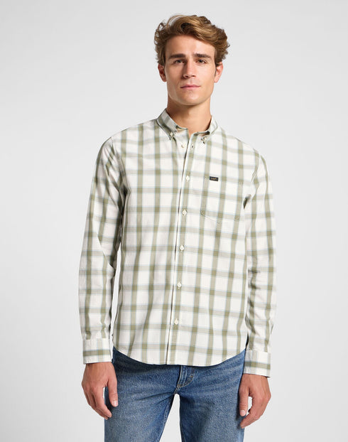 Lee Men's Button Down Shirt in Ecru