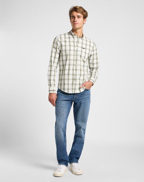 Lee Men's Button Down Shirt in Ecru - Rodeo In