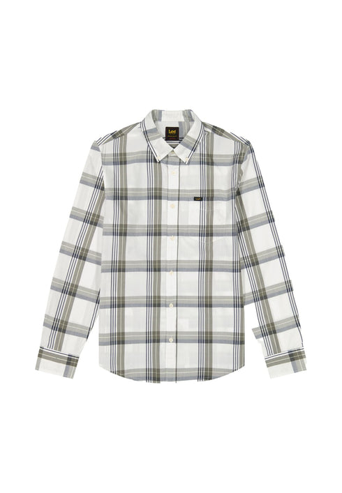 Lee Men's Button Down Shirt In Lichen Navy Plaid - Rodeo In