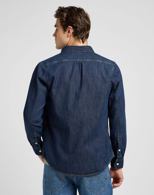 Lee Men's Button Down Shirt In Rinse - Rodeo In