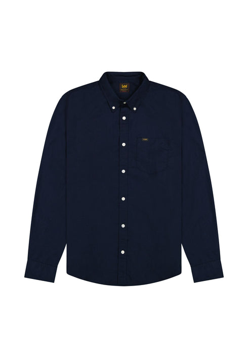 Lee Men's Button Down Shirt In Rivet Navy - Rodeo In