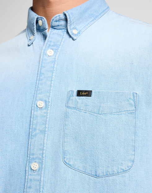 Lee Men's Button down Short Sleeve Shirt in Light Desert Wash - Rodeo In