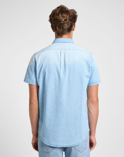 Lee Men's Button down Short Sleeve Shirt in Light Desert Wash