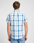 Lee Men's Button Down Short Sleeve Shirt in Stream Ecru Plaid