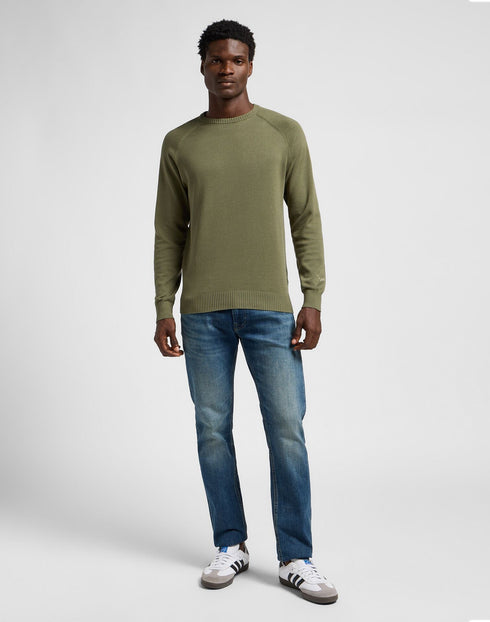 Lee Men's Clean Raglan Sweater in Mercantile Green