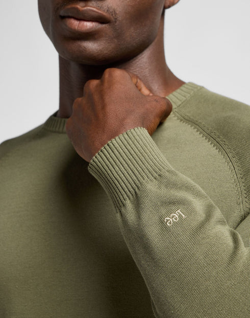Lee Men's Clean Raglan Sweater in Mercantile Green