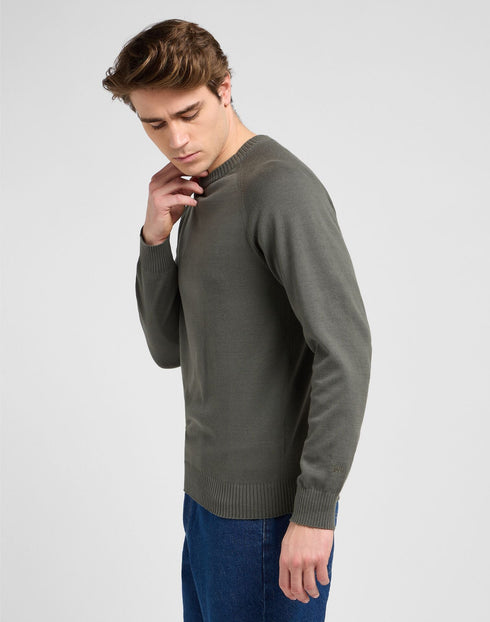 Lee Men's Clean Raglan Sweater In Olive Gray - Rodeo In