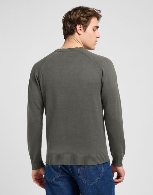 Lee Men's Clean Raglan Sweater In Olive Gray - Rodeo In