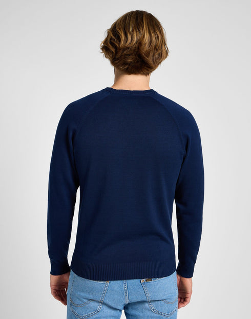 Lee Men's Clean Raglan Sweater in True Navy
