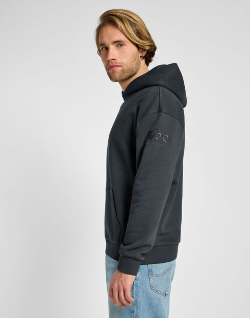 Lee Men's Core Relaxed Hoodie In Washed Black