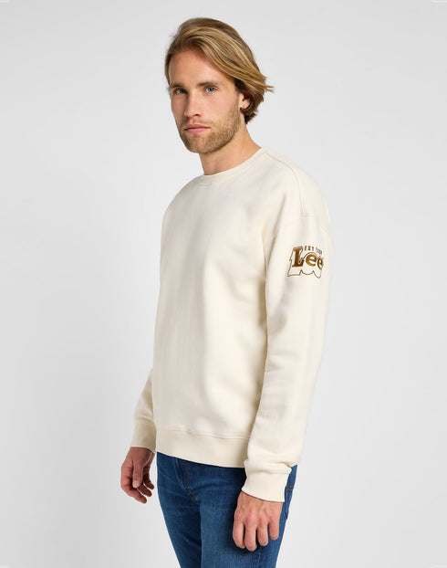 Lee Men's Core Relaxed Sweatshirt In Ecru