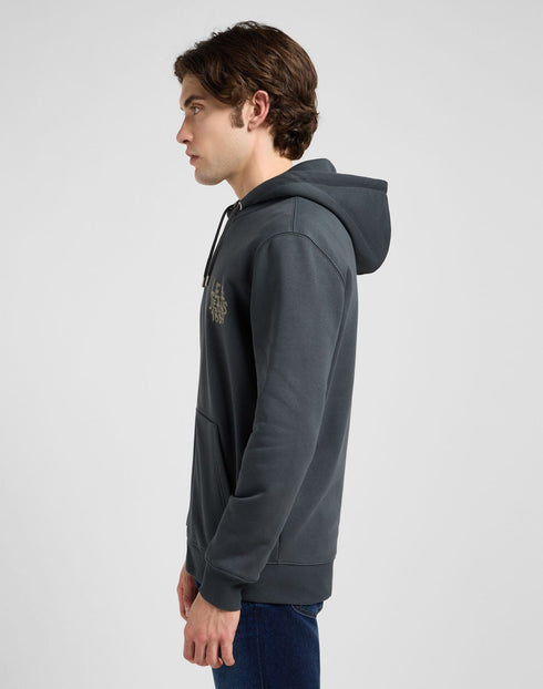 Lee Men's Elevated Essential Zip Hoodie In Washed Black