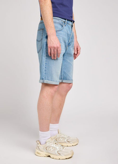 Lee Men's Five Pocket Shorts In Solid Blue