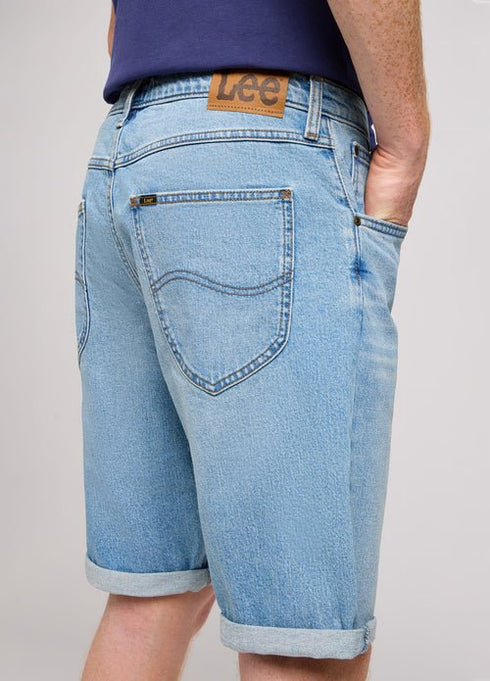 Lee Men's Five Pocket Shorts In Solid Blue