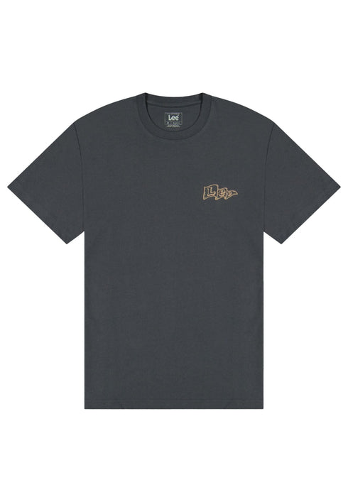 Lee Men's Flag T-Shirt In Washed Black - Rodeo In