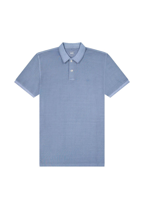 Lee Men's Garment Dye Polo In Dustier Blue - Rodeo In
