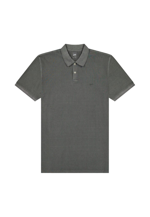 Lee Men's Garment Dye Polo In Static Gray - Rodeo In