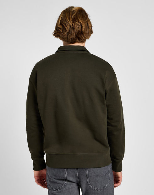 Lee Men's Half Zip Sweatshirt in Olive Night