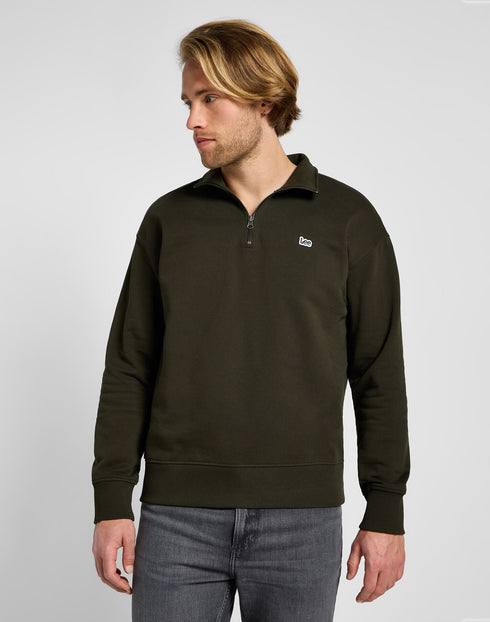 Lee Men's Half Zip Sweatshirt in Olive Night