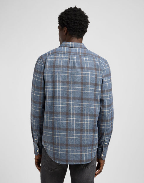 Lee Men's Leesure Shirt In Indigo Static Plaid