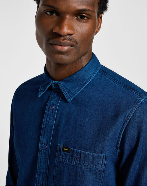 Lee Men's Leesure Shirt in Ink Blue Wash - Rodeo In