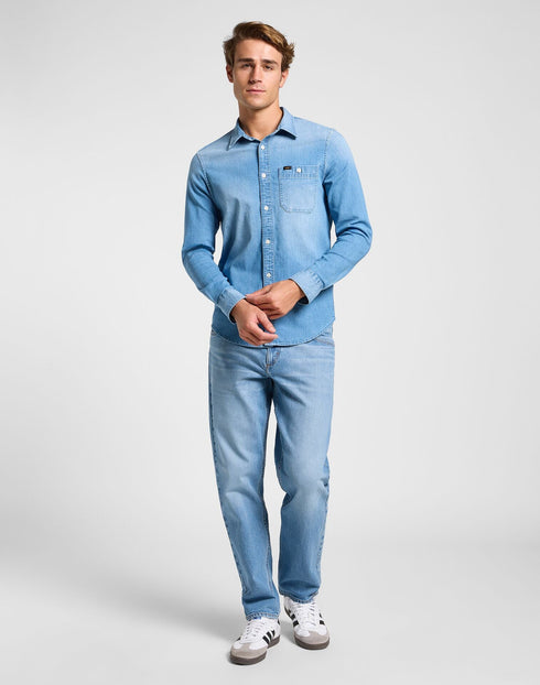 Lee Men's Leesure Shirt In Sandy Shore Wash