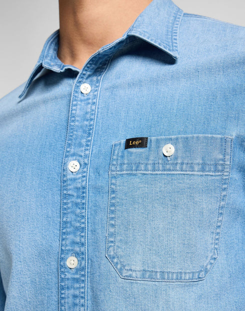 Lee Men's Leesure Shirt In Sandy Shore Wash