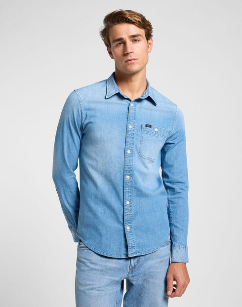 Lee Men's Leesure Shirt In Sandy Shore Wash