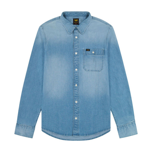 Lee Men's Leesure Shirt In Sandy Shore Wash