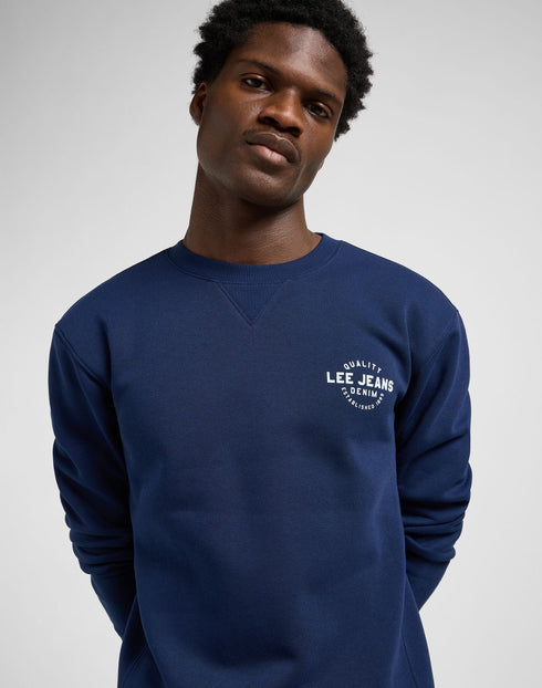 Lee Men's Logo Crew Sweatshirt in True Navy