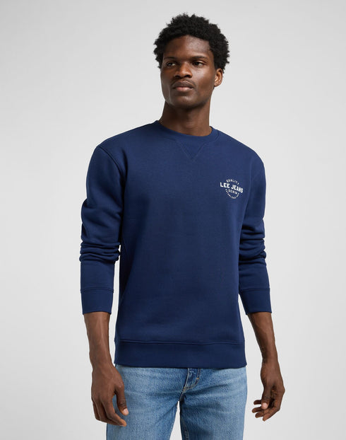 Lee Men's Logo Crew Sweatshirt in True Navy