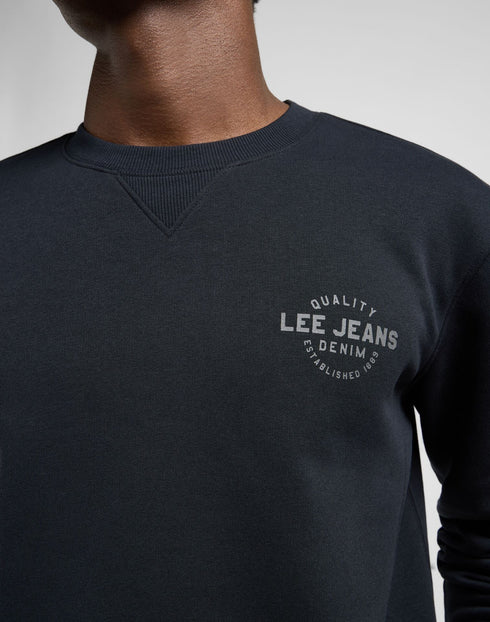 Lee Men's Logo Crew Sweatshirt in Unionall Black