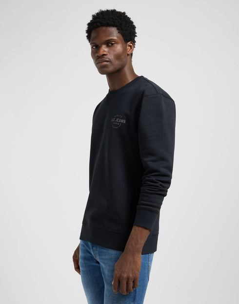 Lee Men's Logo Crew Sweatshirt in Unionall Black