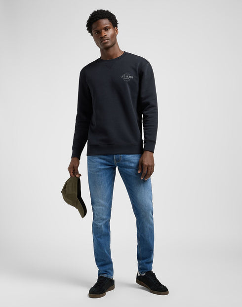 Lee Men's Logo Crew Sweatshirt in Unionall Black